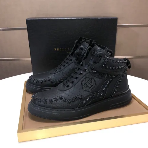Replica Philipp Plein PP High Tops Shoes For Men #1480537 $132.00 USD for Wholesale