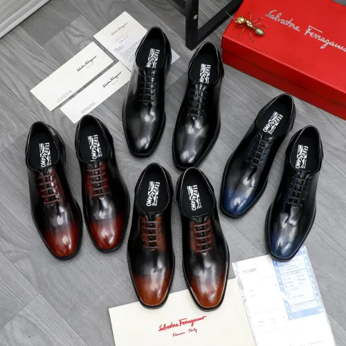 Replica Salvatore Ferragamo Leather Shoes For Men #1480635 $92.00 USD for Wholesale