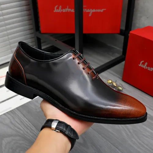Replica Salvatore Ferragamo Leather Shoes For Men #1480635 $92.00 USD for Wholesale