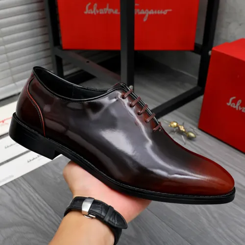 Replica Salvatore Ferragamo Leather Shoes For Men #1480636 $92.00 USD for Wholesale