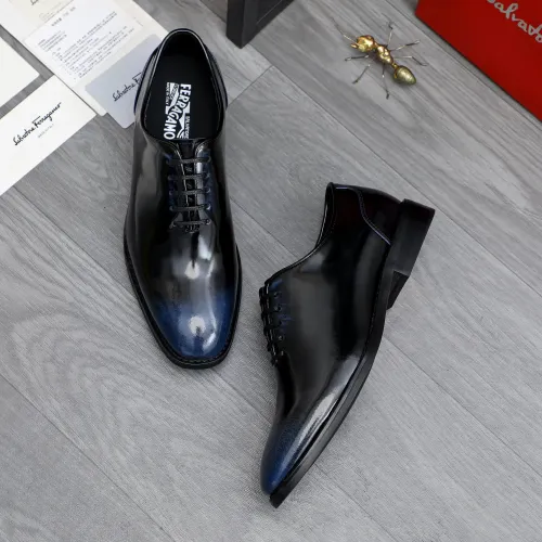 Replica Salvatore Ferragamo Leather Shoes For Men #1480637 $92.00 USD for Wholesale