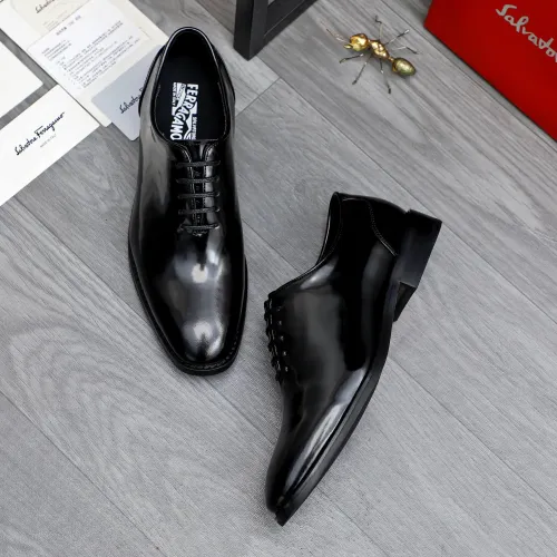 Replica Salvatore Ferragamo Leather Shoes For Men #1480638 $92.00 USD for Wholesale
