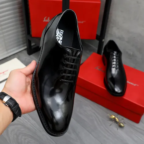Replica Salvatore Ferragamo Leather Shoes For Men #1480638 $92.00 USD for Wholesale