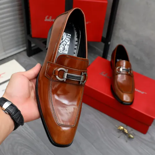 Replica Salvatore Ferragamo Leather Shoes For Men #1480641 $92.00 USD for Wholesale