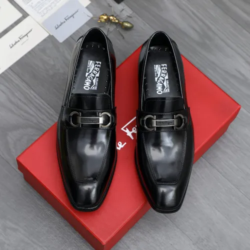 Replica Salvatore Ferragamo Leather Shoes For Men #1480642 $92.00 USD for Wholesale