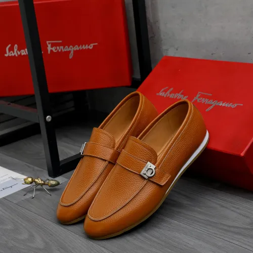 Replica Salvatore Ferragamo Leather Shoes For Men #1480644 $85.00 USD for Wholesale
