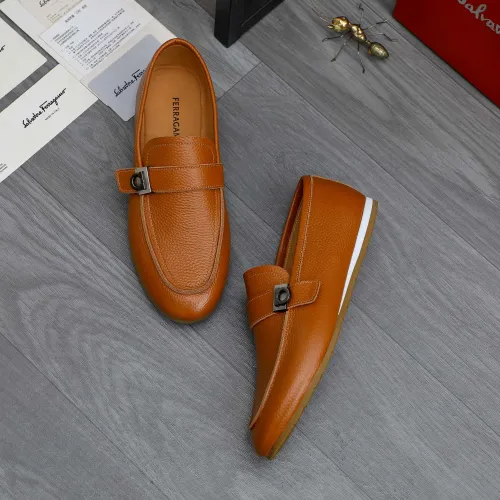 Replica Salvatore Ferragamo Leather Shoes For Men #1480644 $85.00 USD for Wholesale