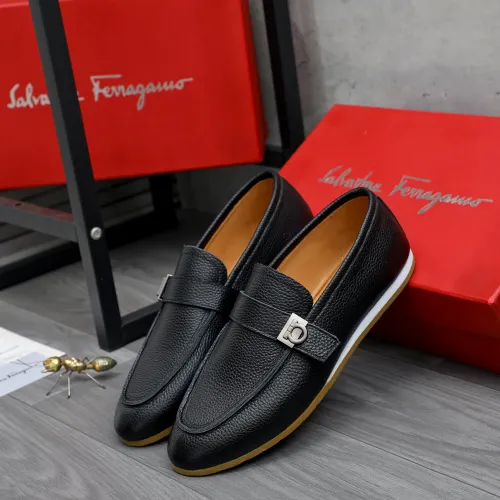 Replica Salvatore Ferragamo Leather Shoes For Men #1480646 $85.00 USD for Wholesale