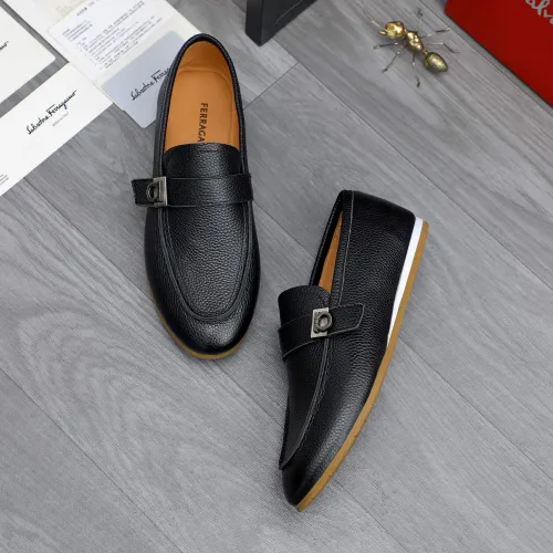 Replica Salvatore Ferragamo Leather Shoes For Men #1480646 $85.00 USD for Wholesale