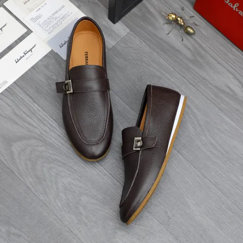 Replica Salvatore Ferragamo Leather Shoes For Men #1480647 $85.00 USD for Wholesale