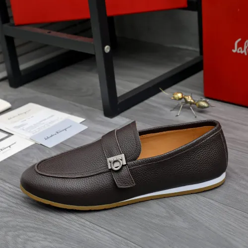Replica Salvatore Ferragamo Leather Shoes For Men #1480647 $85.00 USD for Wholesale