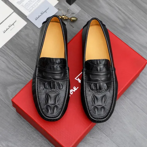 Replica Salvatore Ferragamo Leather Shoes For Men #1480649 $72.00 USD for Wholesale