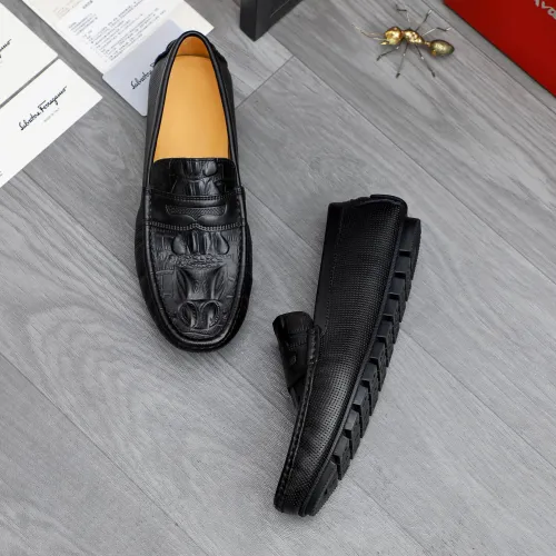 Replica Salvatore Ferragamo Leather Shoes For Men #1480649 $72.00 USD for Wholesale