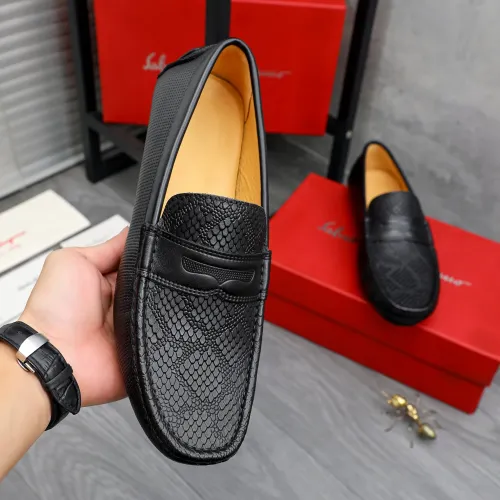 Replica Salvatore Ferragamo Leather Shoes For Men #1480650 $72.00 USD for Wholesale