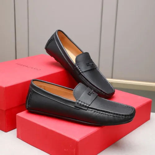 Replica Salvatore Ferragamo Leather Shoes For Men #1480914 $80.00 USD for Wholesale