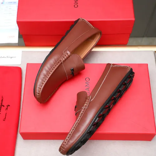 Replica Salvatore Ferragamo Leather Shoes For Men #1480918 $80.00 USD for Wholesale