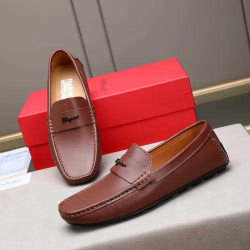 Replica Salvatore Ferragamo Leather Shoes For Men #1480918 $80.00 USD for Wholesale