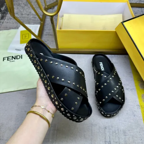 Replica Fendi Slippers For Women #1480986 $98.00 USD for Wholesale