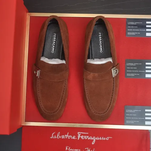 Replica Salvatore Ferragamo Leather Shoes For Men #1481304 $100.00 USD for Wholesale