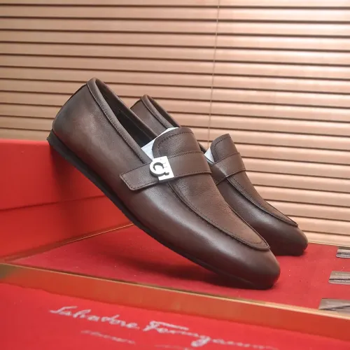 Replica Salvatore Ferragamo Leather Shoes For Men #1481307 $100.00 USD for Wholesale