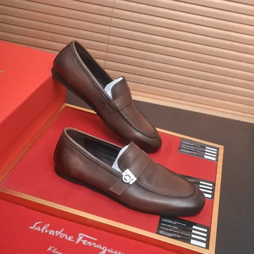 Replica Salvatore Ferragamo Leather Shoes For Men #1481307 $100.00 USD for Wholesale