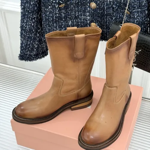 Replica MIU MIU Boots For Women #1481826 $155.00 USD for Wholesale