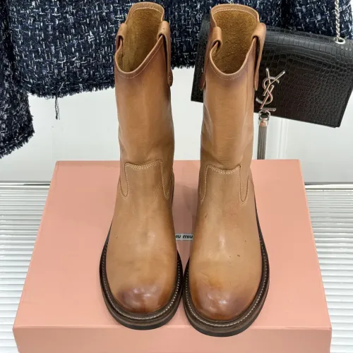 Replica MIU MIU Boots For Women #1481826 $155.00 USD for Wholesale