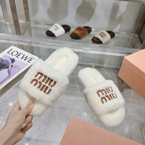 Replica MIU MIU Slippers For Women #1481842 $92.00 USD for Wholesale