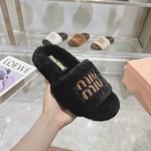 Replica MIU MIU Slippers For Women #1481843 $92.00 USD for Wholesale