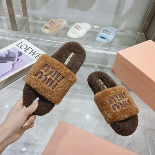 Replica MIU MIU Slippers For Women #1481846 $92.00 USD for Wholesale