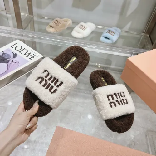 Replica MIU MIU Slippers For Women #1481848 $92.00 USD for Wholesale