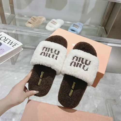 Replica MIU MIU Slippers For Women #1481848 $92.00 USD for Wholesale