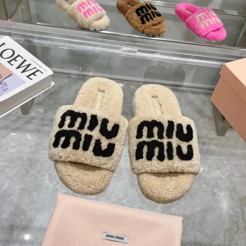 Replica MIU MIU Slippers For Women #1481850 $92.00 USD for Wholesale