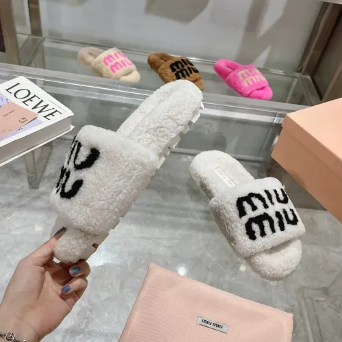 Replica MIU MIU Slippers For Women #1481853 $92.00 USD for Wholesale
